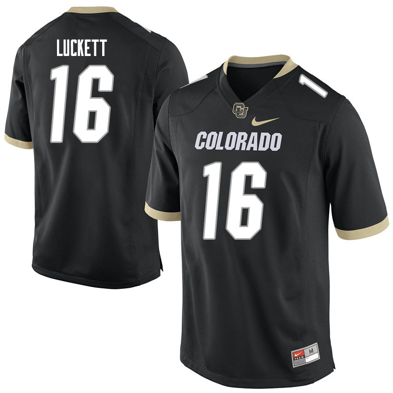 Men #16 Tarik Luckett Colorado Buffaloes College Football Jerseys Sale-Black - Click Image to Close